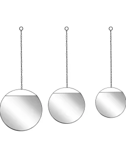 Lustro ścienne ODOS 33/29/24 cm 80/75/69 cm Metal Czarny