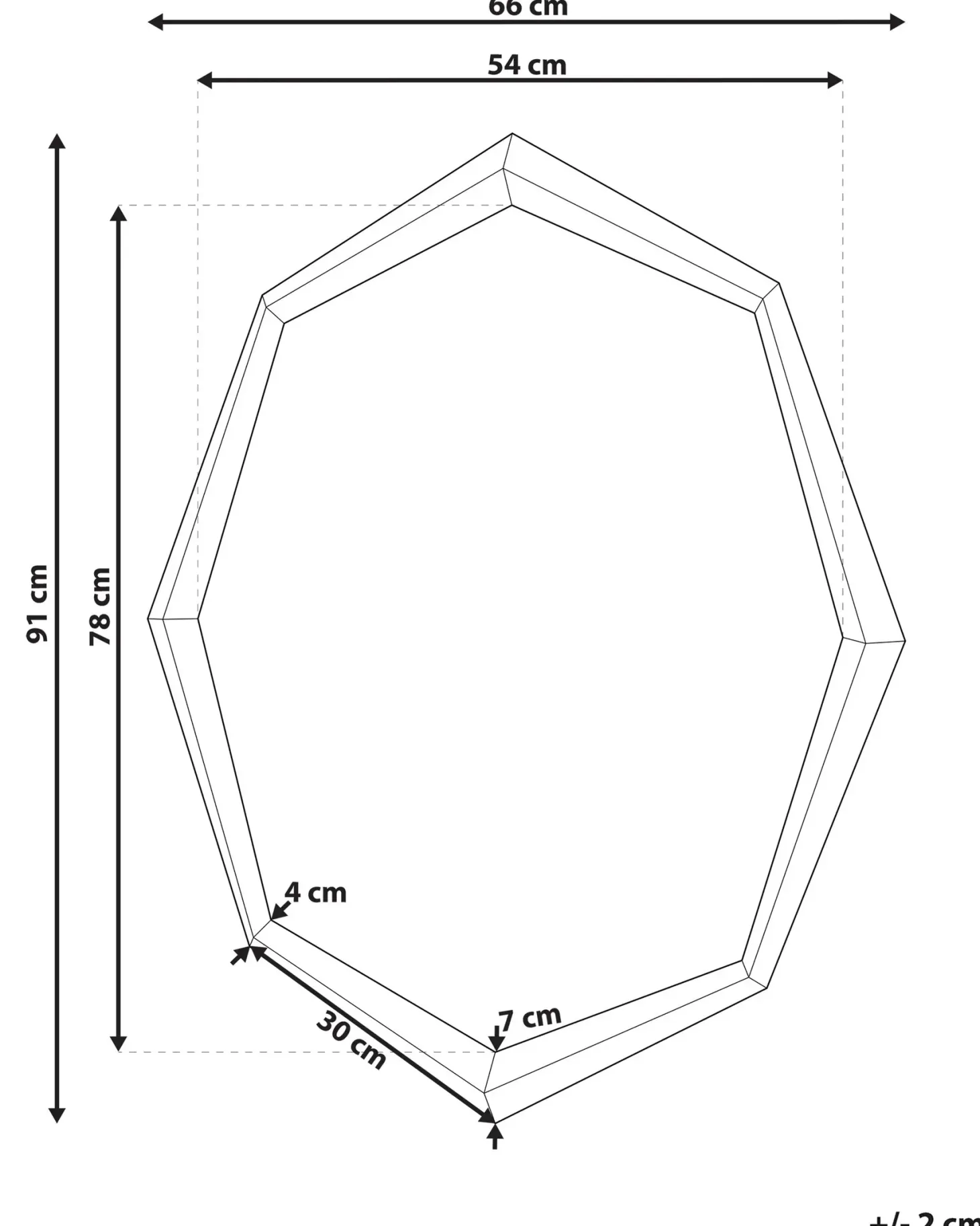 Lustro ścienne OENO 66 cm 91 cm Srebrny