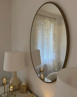 Lustro ścienne OUVEA 57 cm 79 cm Metal Złoty