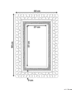 Lustro ścienne PABU 60 cm 90 cm Srebrny