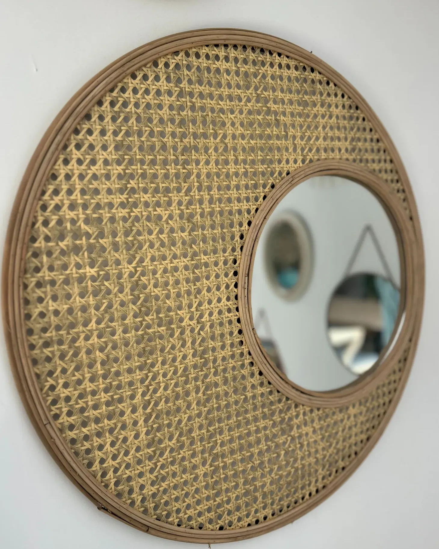 Lustro ścienne PALAU 60 cm 60 cm Rattan Naturalny