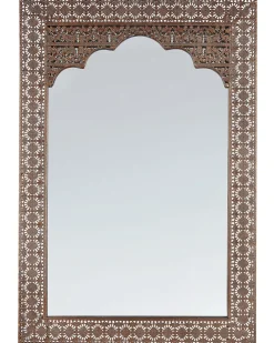 Lustro ścienne PALI 60 cm 90 cm Metal Miedziany