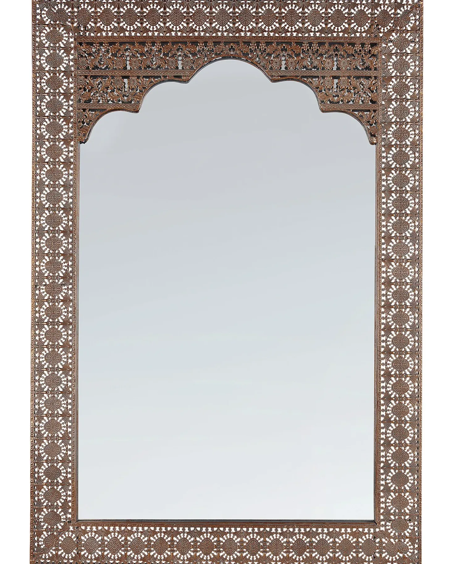 Lustro ścienne PALI 60 cm 90 cm Metal Miedziany