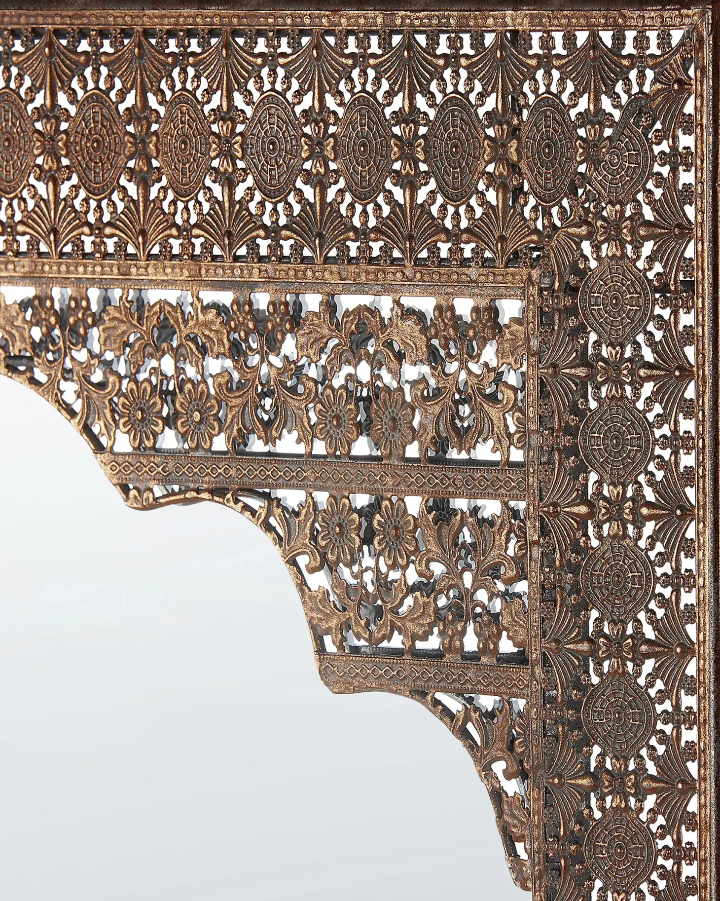 Lustro ścienne PALI 60 cm 90 cm Metal Miedziany