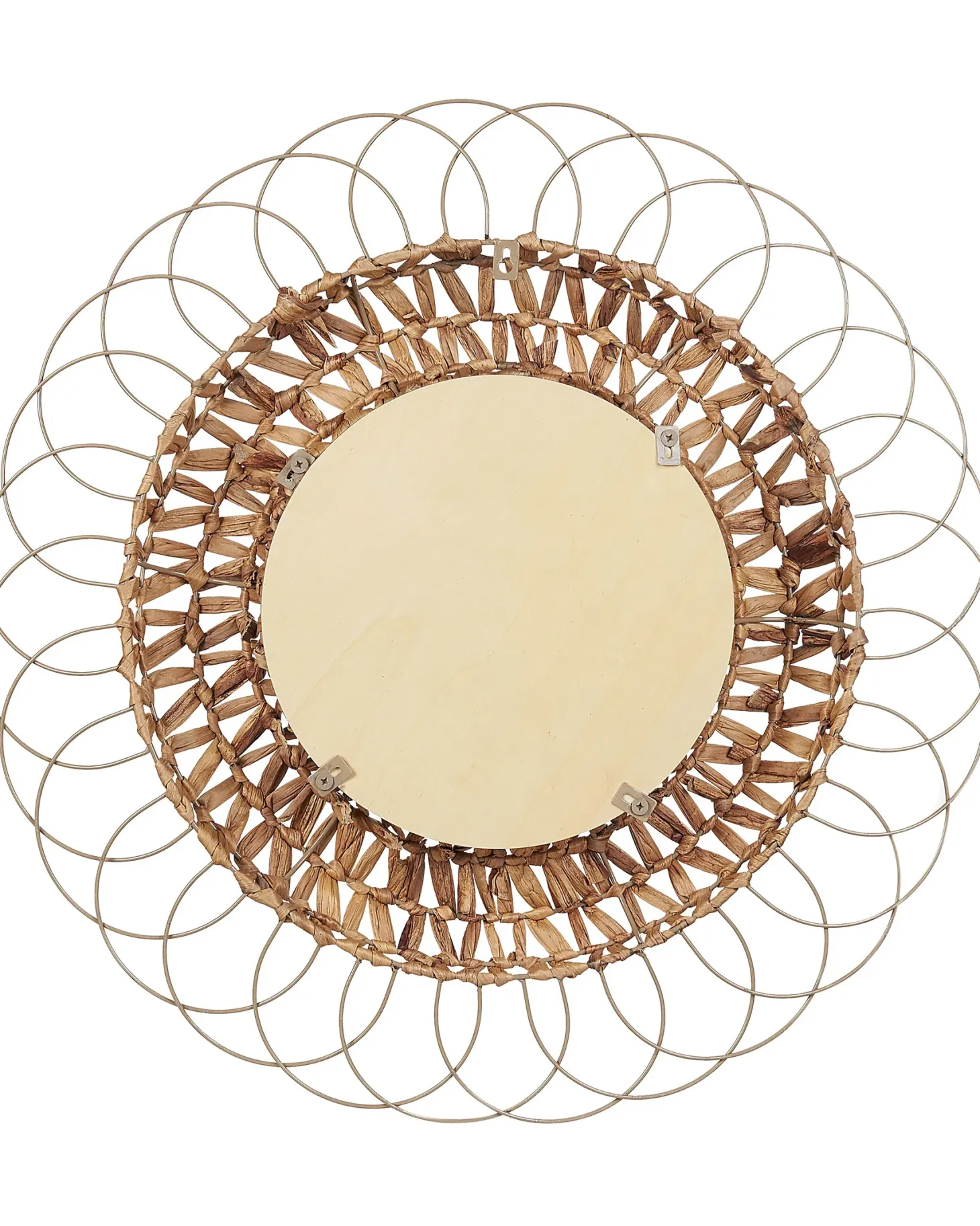 Lustro ścienne PAMOL 67 cm 67 cm Plecionka Naturalny
