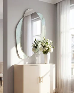 Lustro ścienne PANNES 80 cm 117 cm Błękitny