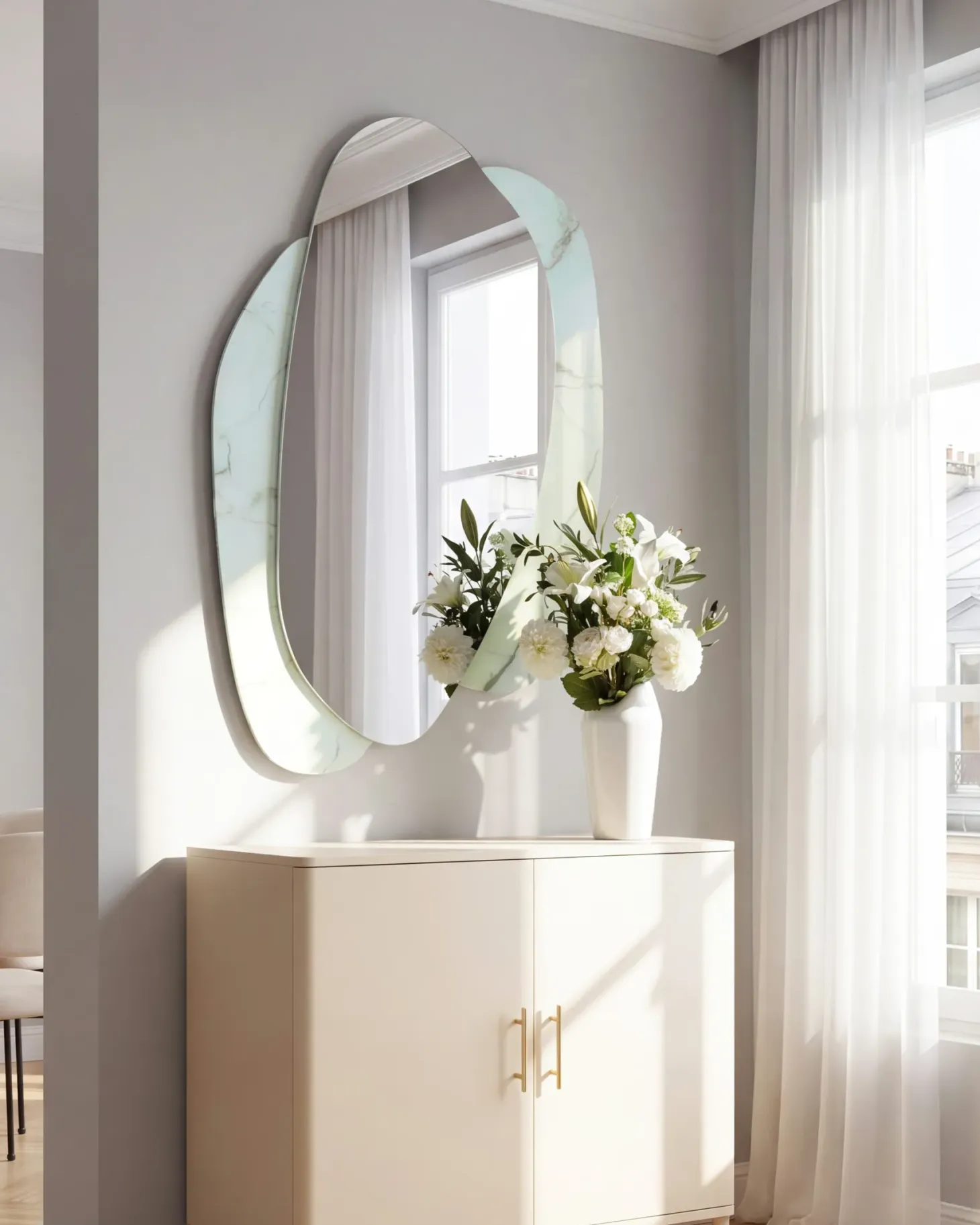 Lustro ścienne PANNES 80 cm 117 cm Błękitny