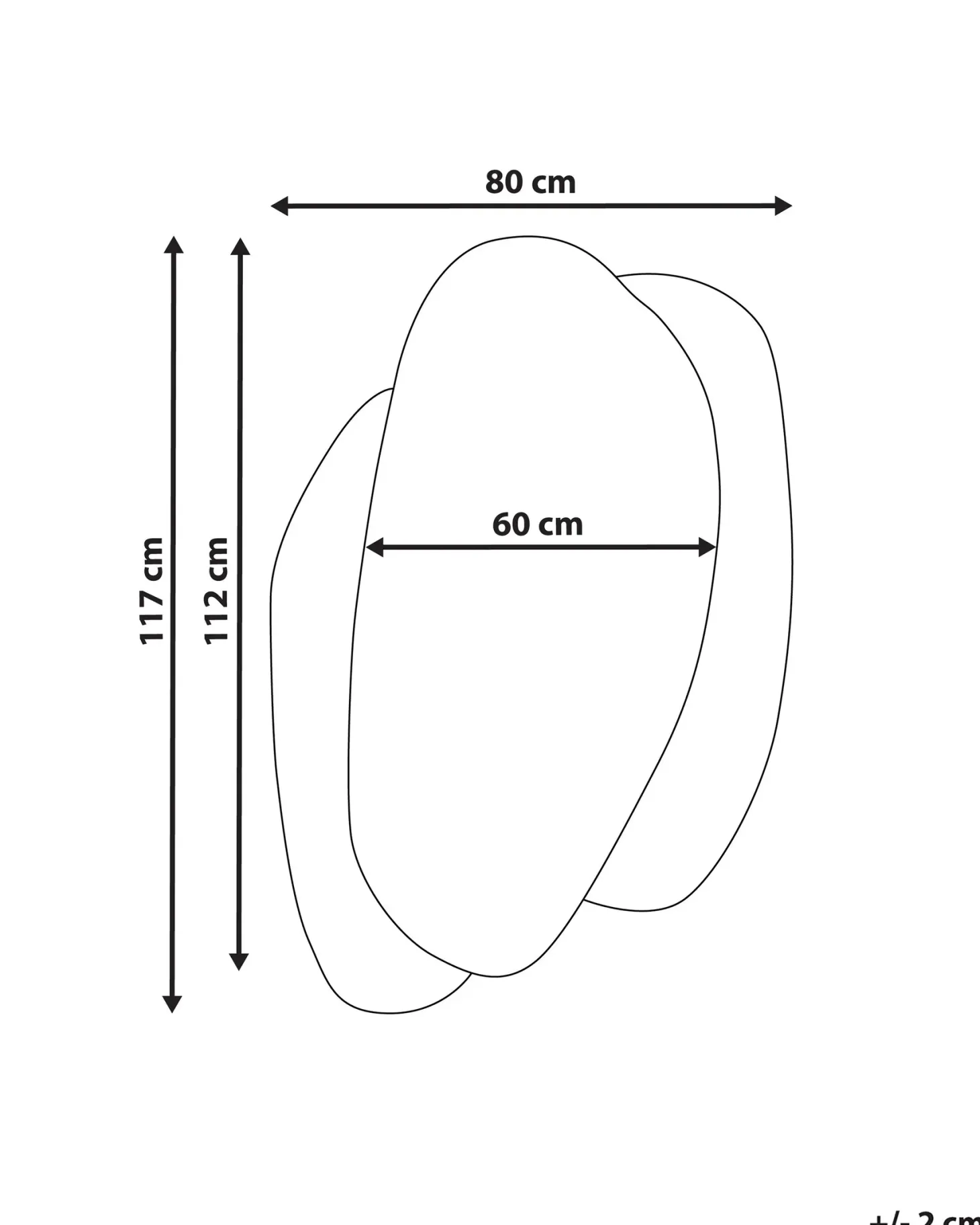 Lustro ścienne PANNES 80 cm 117 cm Błękitny