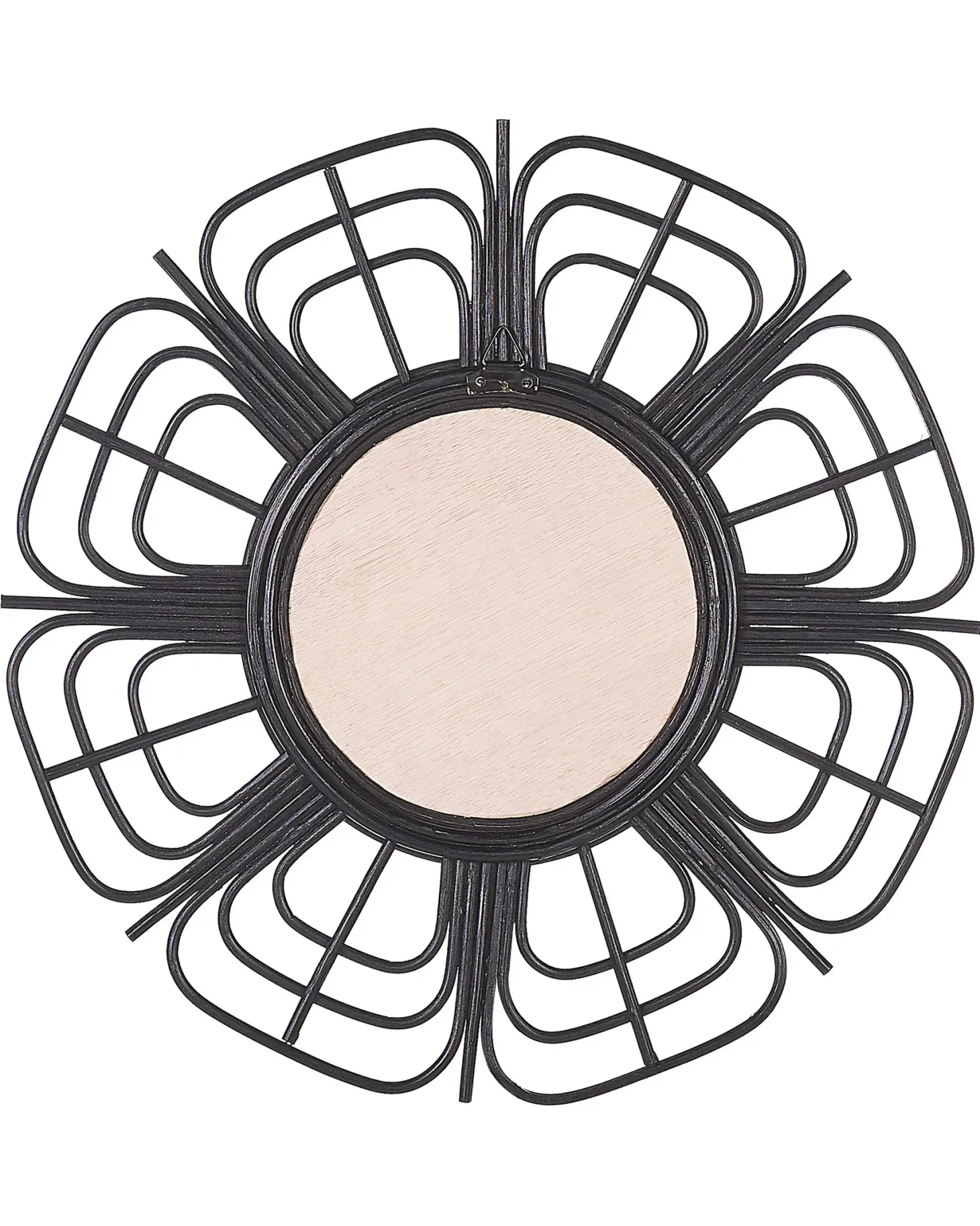 Lustro ścienne PASAKU 60 cm 60 cm Rattan Czarny