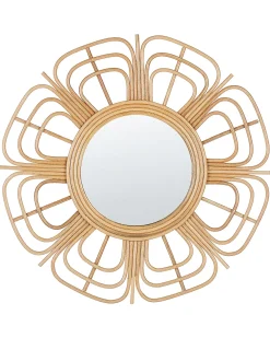 Lustro ścienne PASAKU 60 cm 60 cm Rattan Naturalny