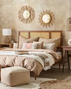 Lustro ścienne PASAKU 60 cm 60 cm Rattan Naturalny