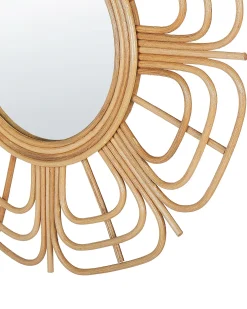 Lustro ścienne PASAKU 60 cm 60 cm Rattan Naturalny