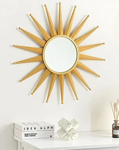 Lustro ścienne PERELLI 60 cm 60 cm Metal Złoty