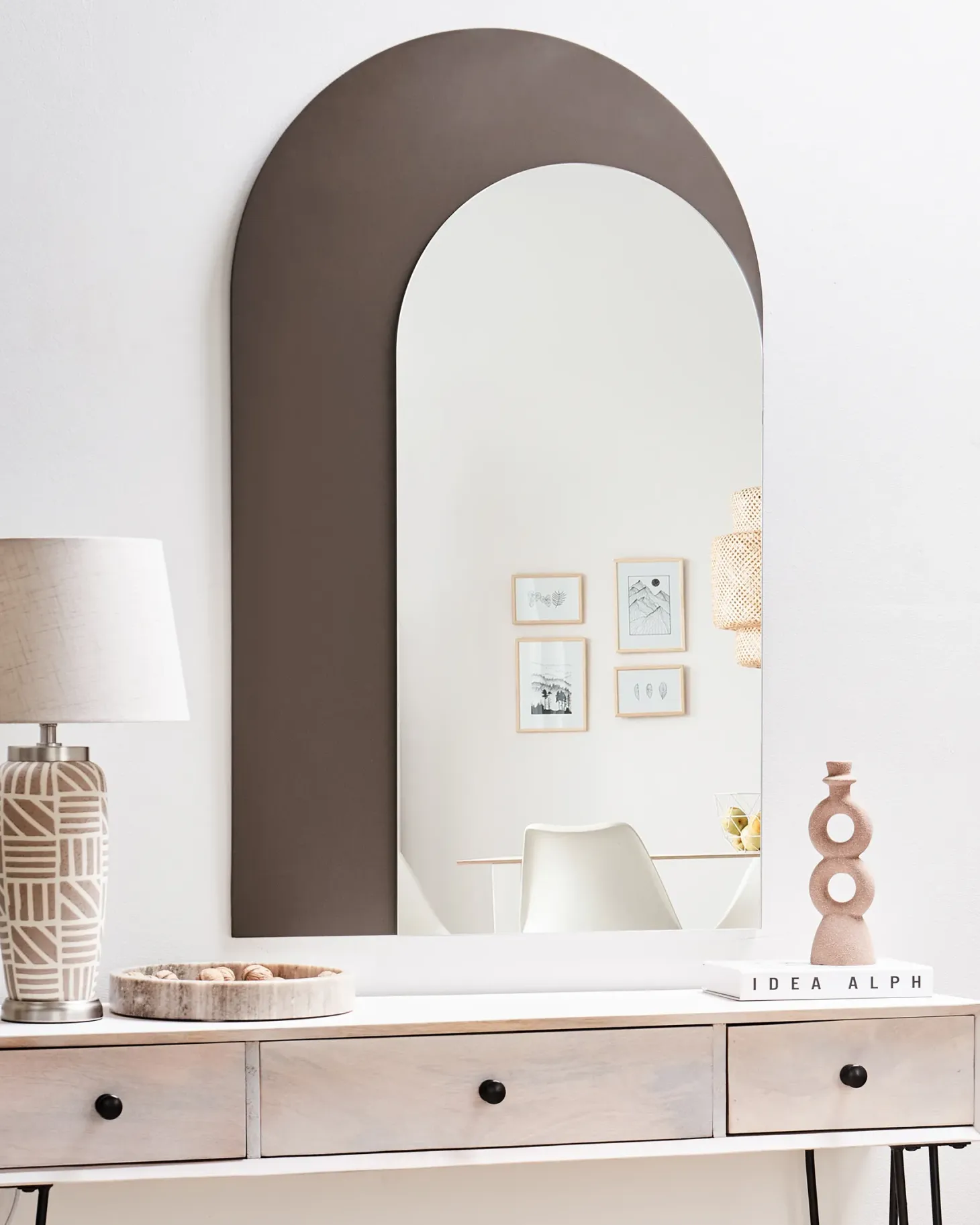 Lustro ścienne PIGNY 58 cm 99 cm Brązowy