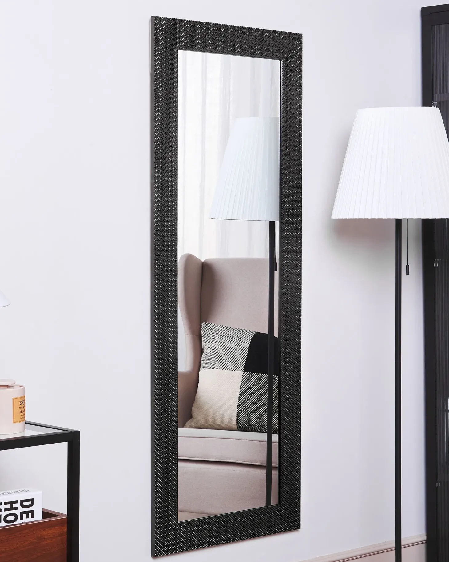 Lustro ścienne PLAISIR 50 cm 130 cm Czarny