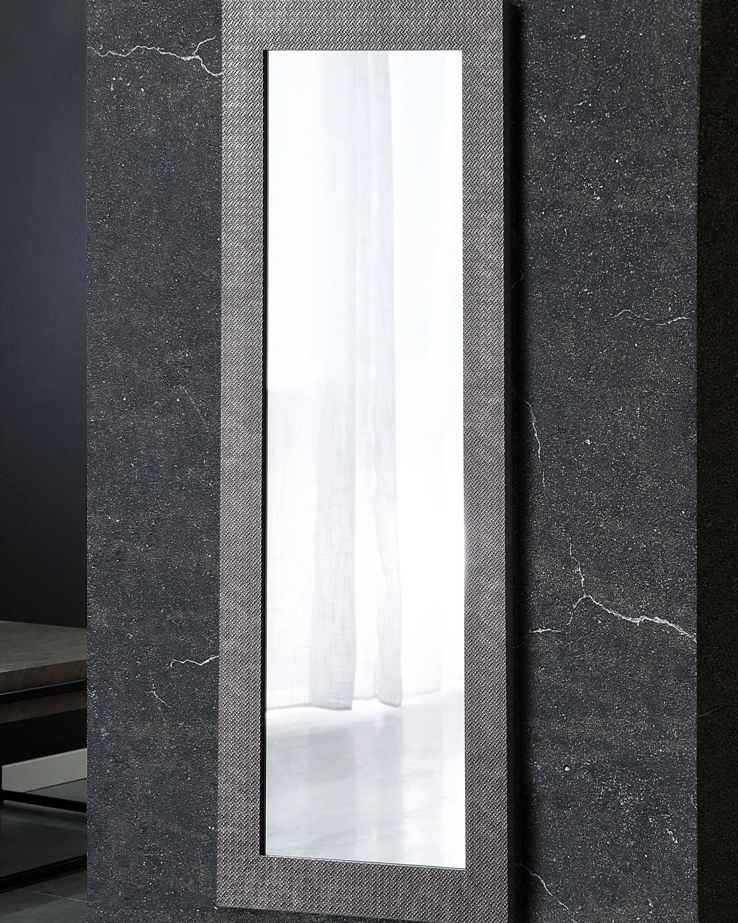Lustro ścienne PLAISIR 50 cm 130 cm Czarny