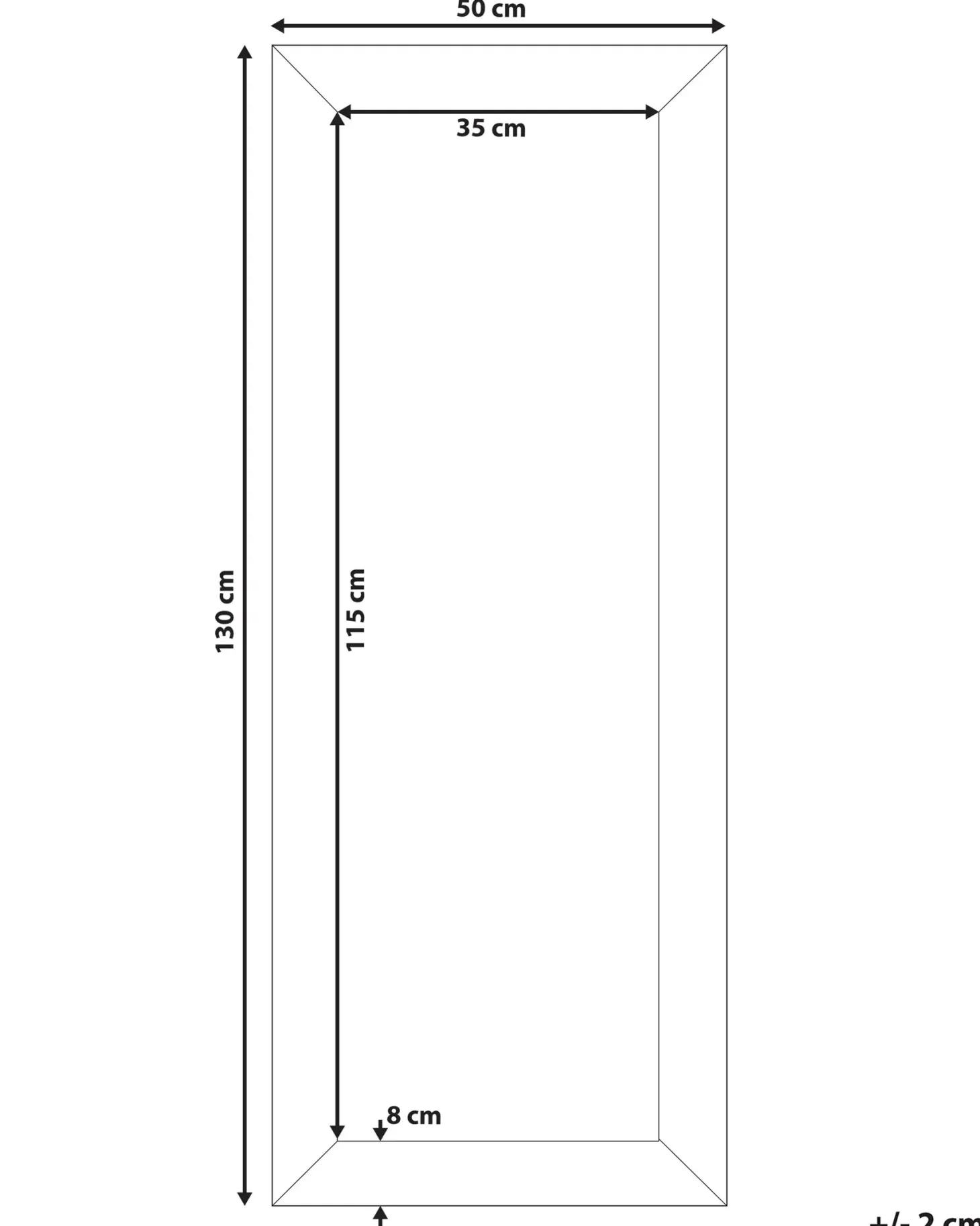 Lustro ścienne PLAISIR 50 cm 130 cm Czarny