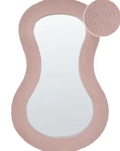 Lustro ścienne PLANCHEZ 70 cm 112 cm Boucle Różowy