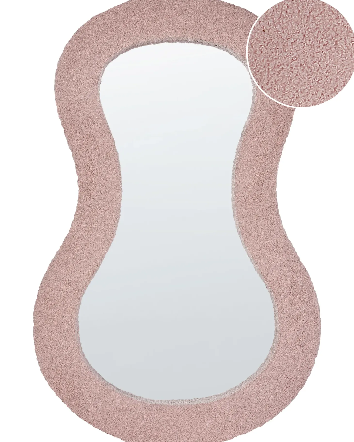Lustro ścienne PLANCHEZ 70 cm 112 cm Boucle Różowy