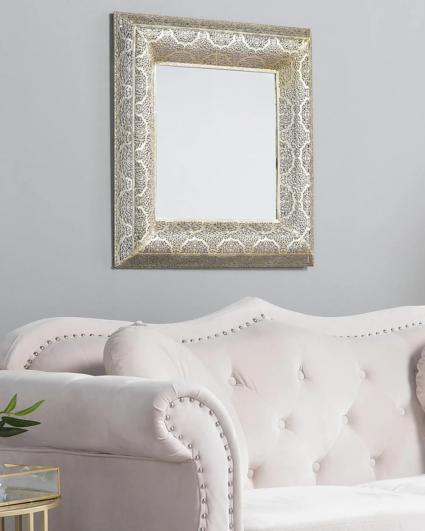 Lustro ścienne PLERIN 60 cm 60 cm Metal Złoty
