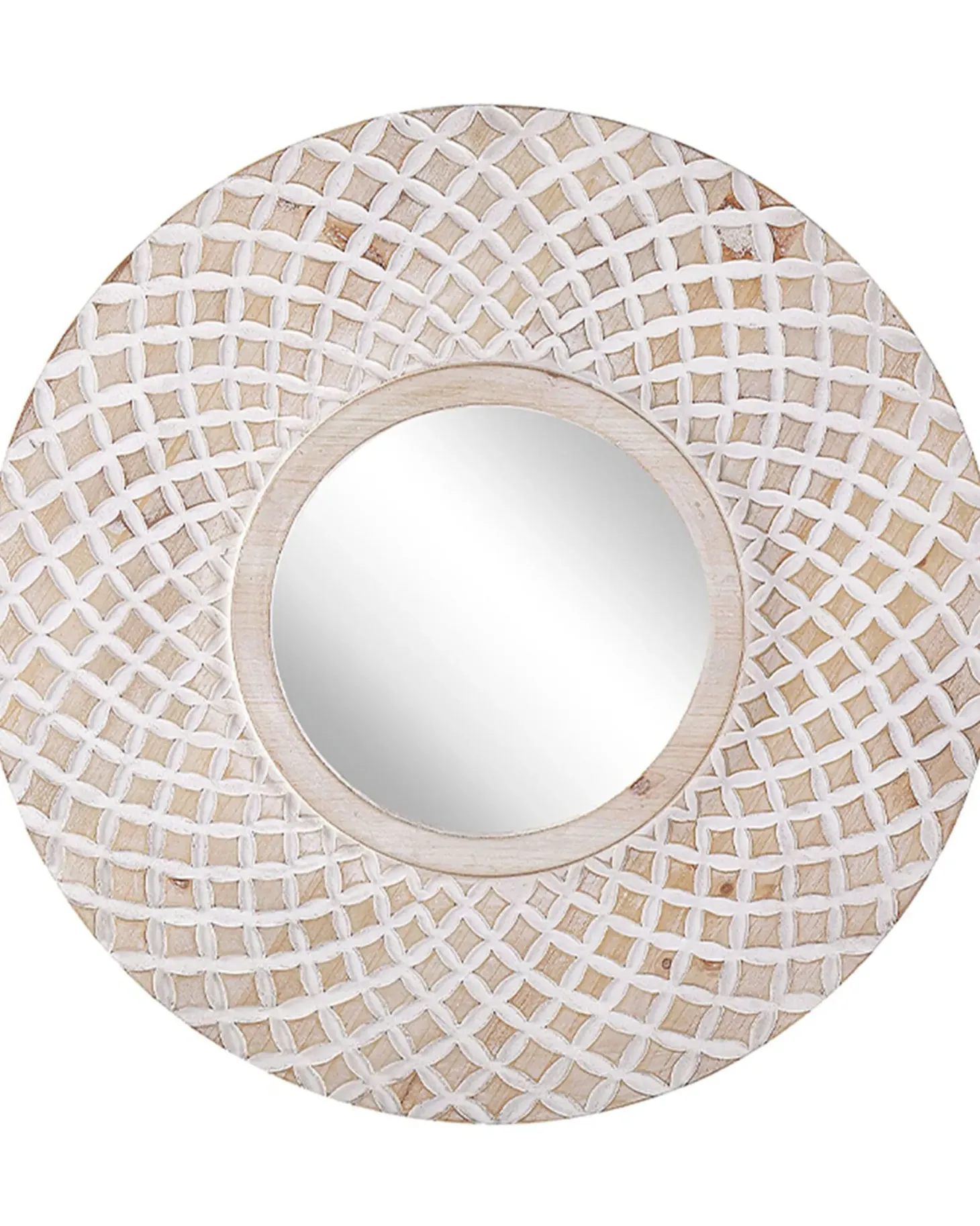 Lustro ścienne POMARO 60 cm 60 cm Drewno jodłowe Jasnobrązowy