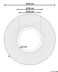 Lustro ścienne POMARO 60 cm 60 cm Drewno jodłowe Jasnobrązowy