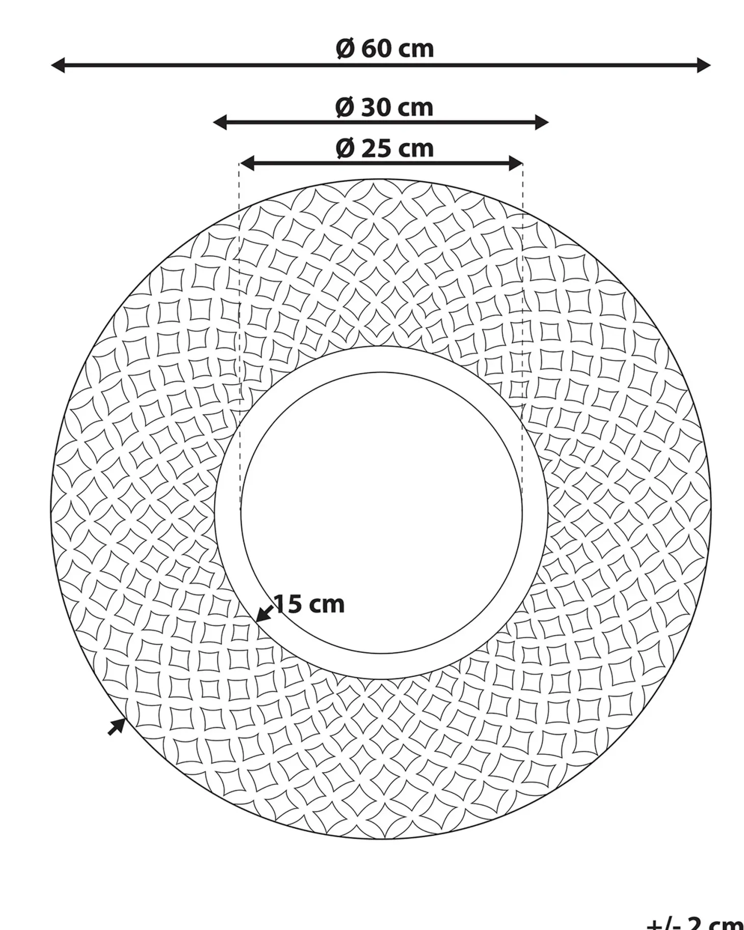 Lustro ścienne POMARO 60 cm 60 cm Drewno jodłowe Jasnobrązowy