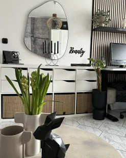 Lustro ścienne PUTEAUX 70 cm 92 cm Metal Czarny