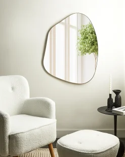 Lustro ścienne PUTEAUX 70 cm 92 cm Metal Złoty