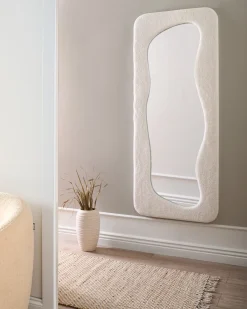 Lustro ścienne QUIMPER 70 cm 170 cm Złamana biel