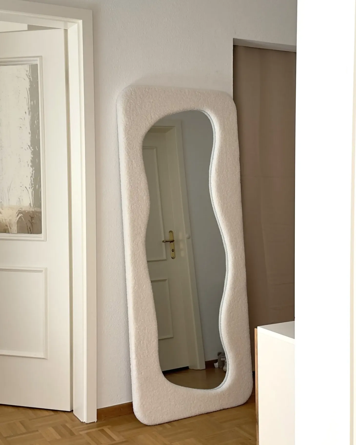 Lustro ścienne QUIMPER 70 cm 170 cm Złamana biel