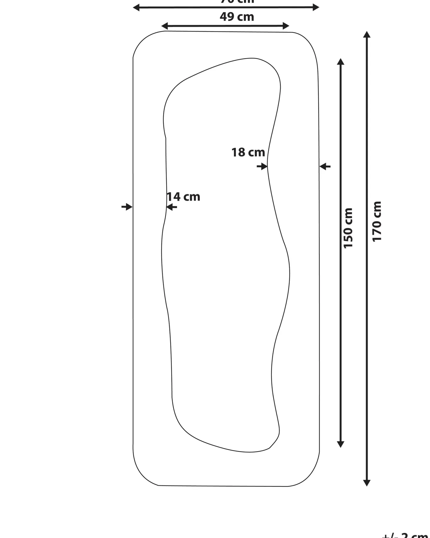 Lustro ścienne QUIMPER 70 cm 170 cm Złamana biel