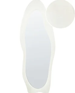 Lustro ścienne REIGNY 57 cm 160 cm Welur Biały