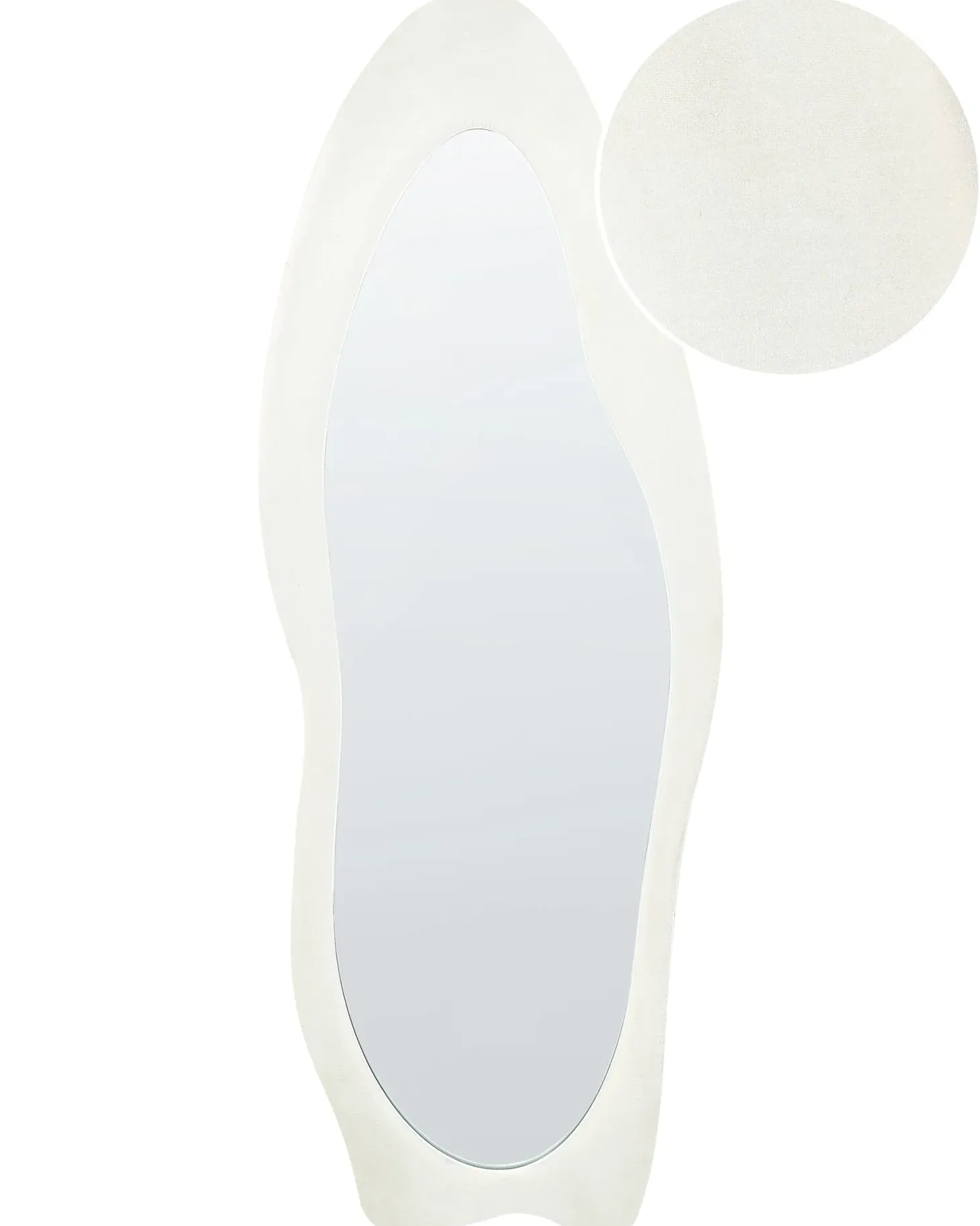 Lustro ścienne REIGNY 57 cm 160 cm Welur Biały