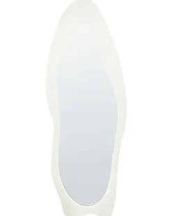 Lustro ścienne REIGNY 57 cm 160 cm Welur Biały