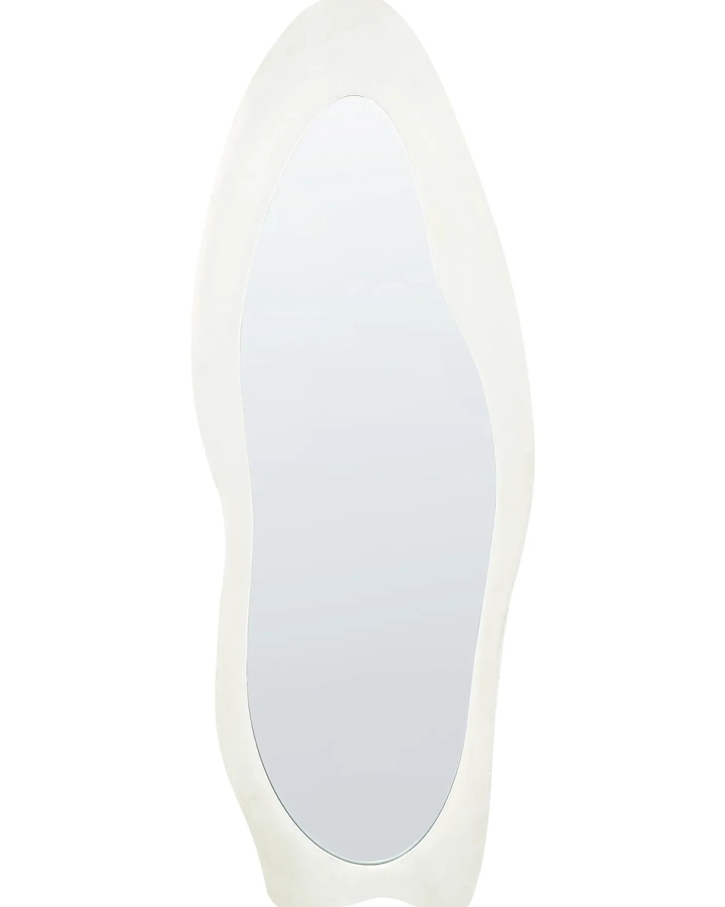 Lustro ścienne REIGNY 57 cm 160 cm Welur Biały