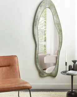 Lustro ścienne REIGNY 57 cm 160 cm Welur Oliwkowy