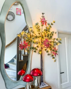 Lustro ścienne REIGNY 57 cm 160 cm Welur Oliwkowy