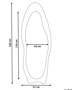 Lustro ścienne REIGNY 57 cm 160 cm Welur Oliwkowy