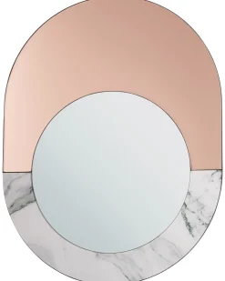 Lustro ścienne RETY 50 cm 65 cm Kamień Różowe złoto