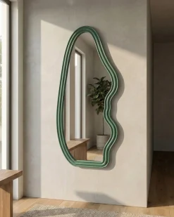 Lustro ścienne ROCLES 68 cm 160 cm Ciemnozielony