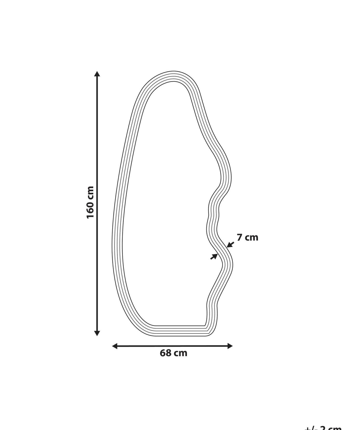 Lustro ścienne ROCLES 68 cm 160 cm Ciemnozielony