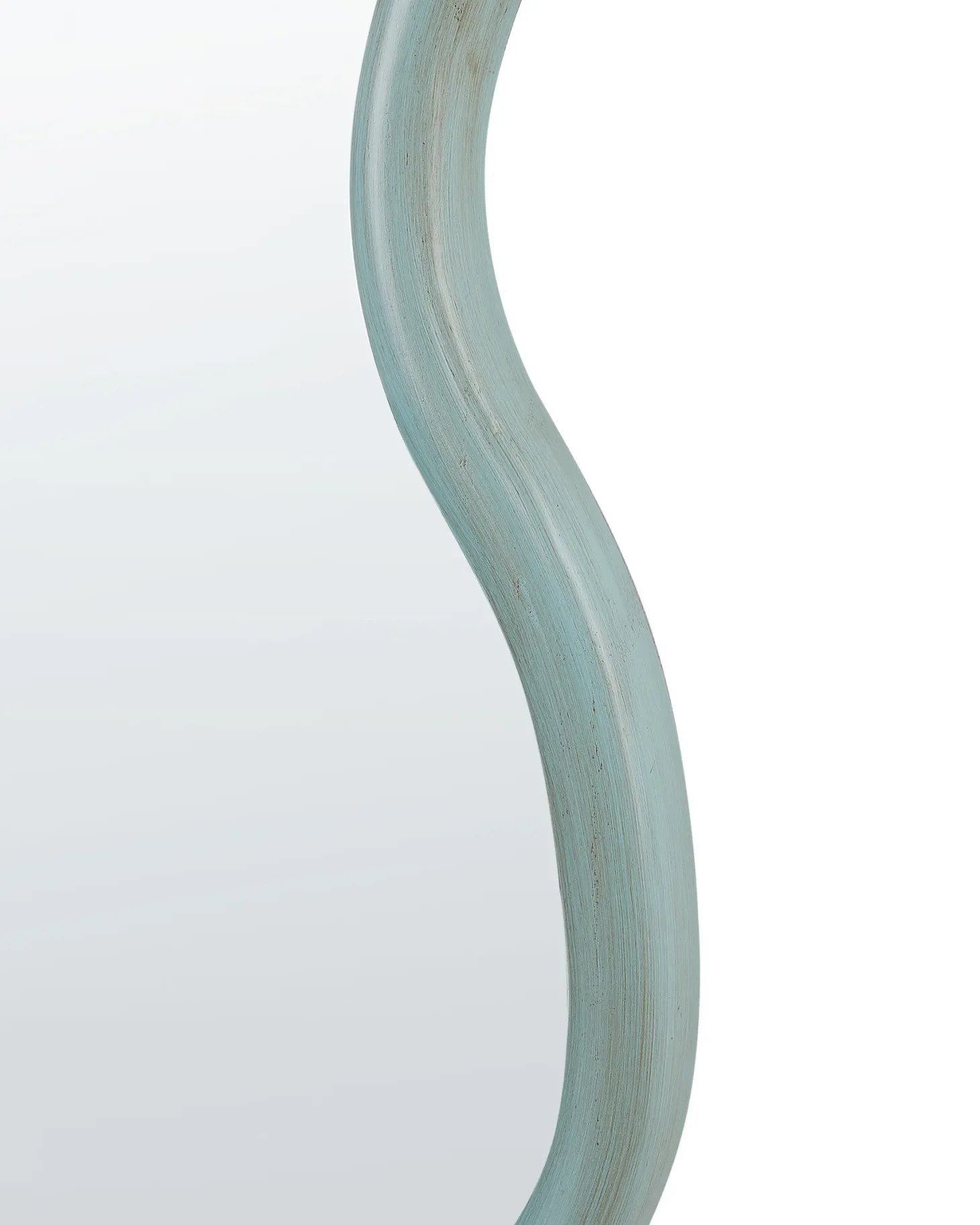 Lustro ścienne RONNET 60 cm 90 cm Drewno paulownia Błękitny