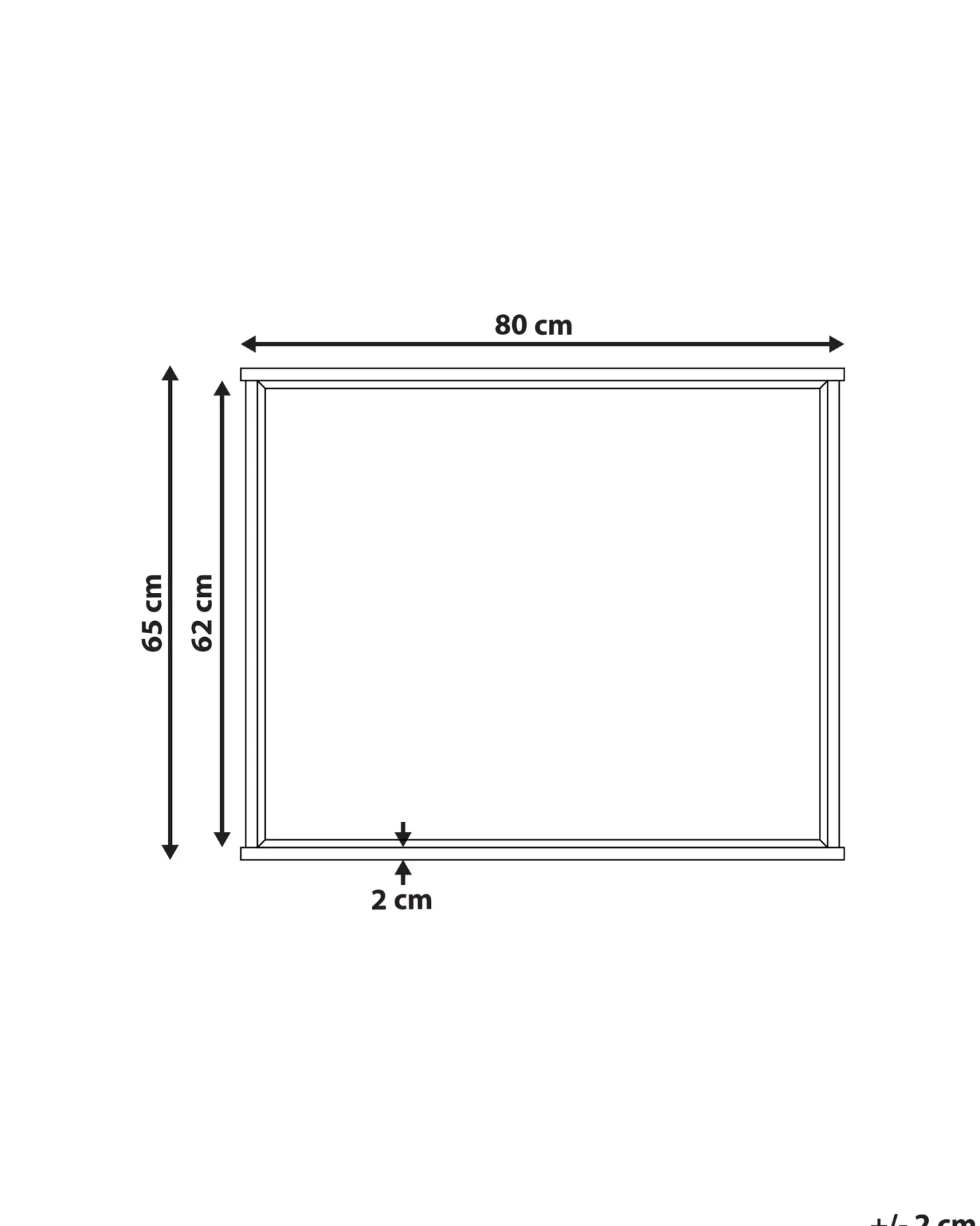 Lustro ścienne ROSELL 80 cm 65 cm Jasnobrązowy