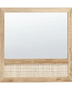 Lustro ścienne ROSELL 60 cm 60 cm Jasnobrązowy
