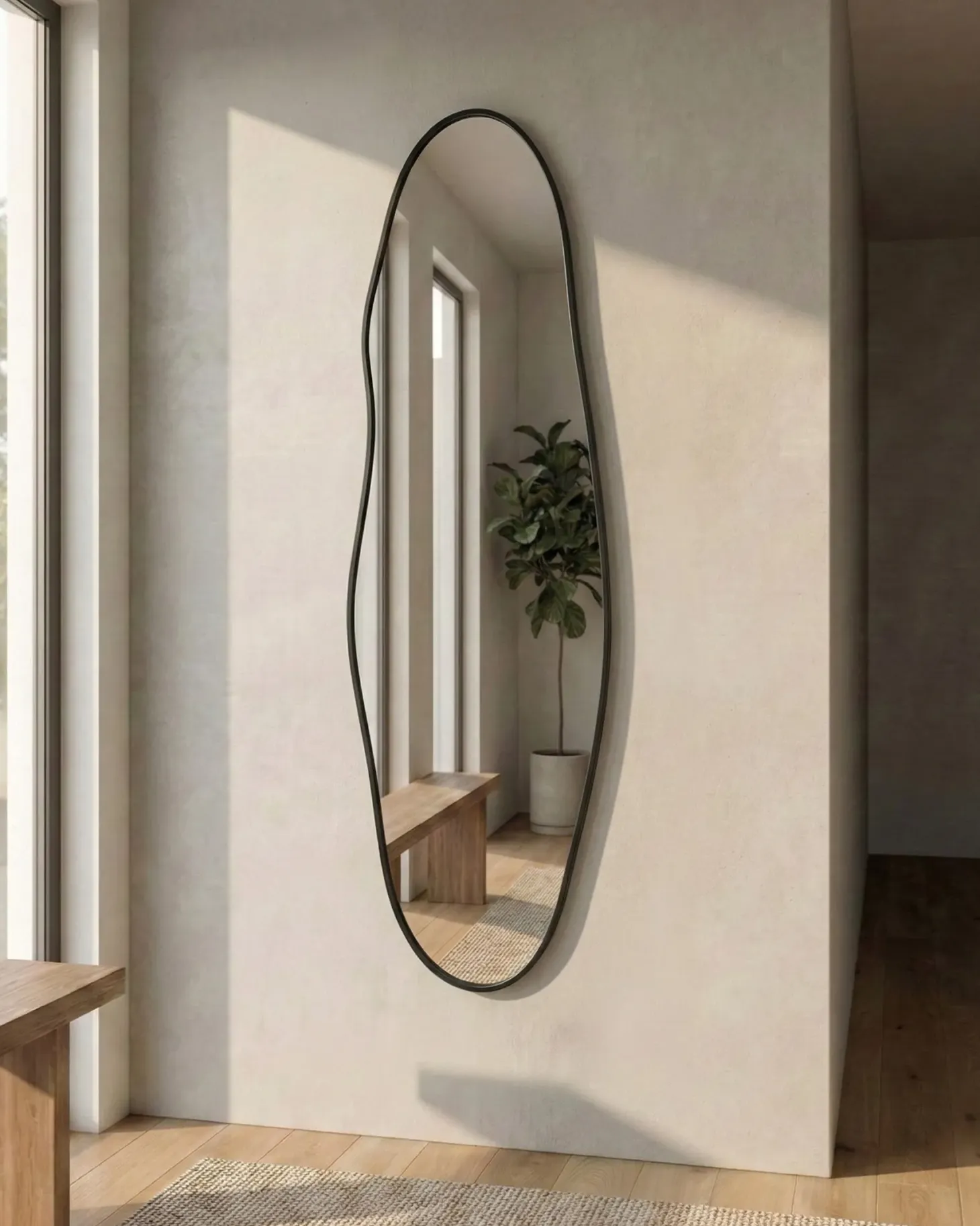 Lustro ścienne SALINS 47 cm 160 cm Metal Czarny