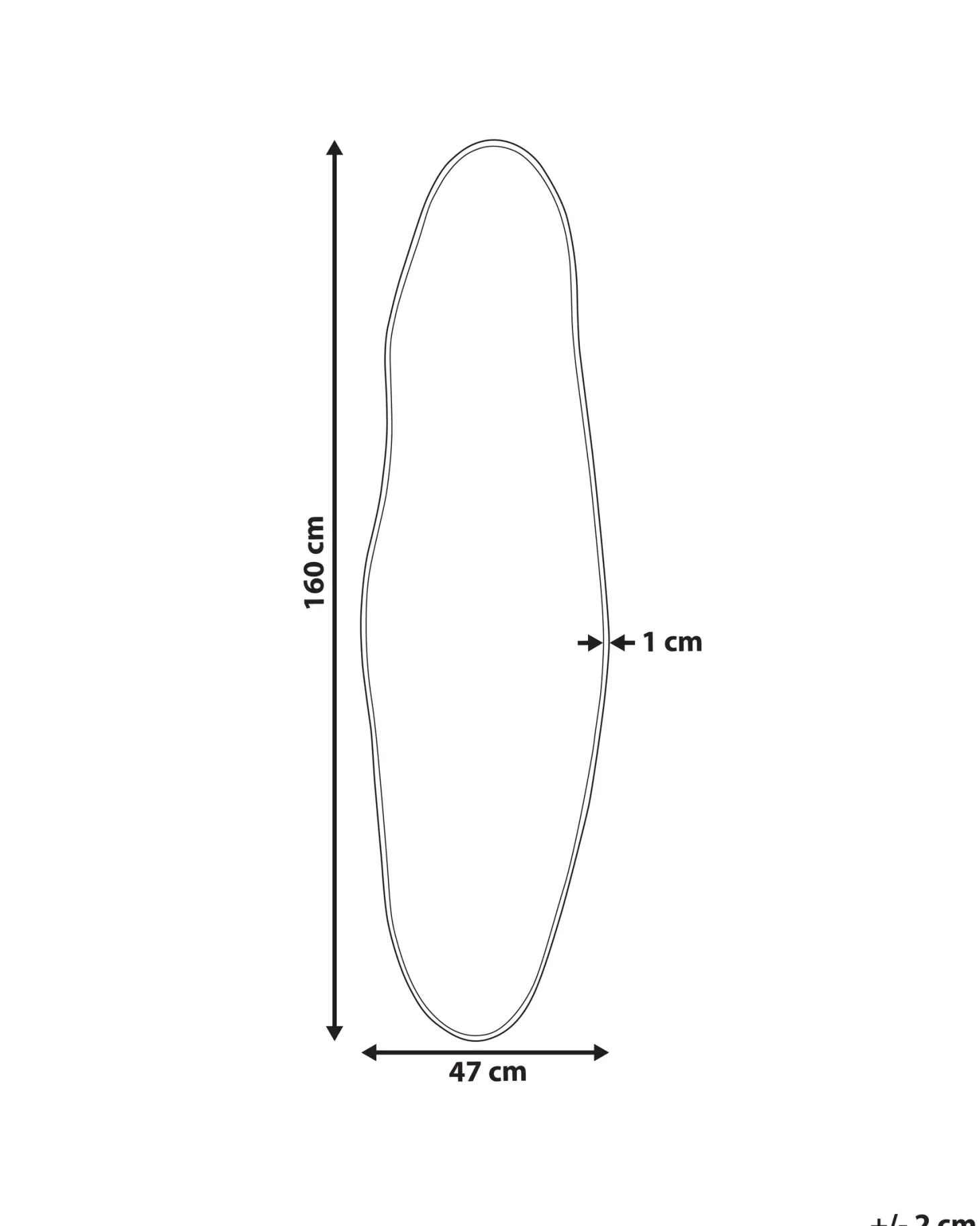 Lustro ścienne SALINS 47 cm 160 cm Metal Czarny