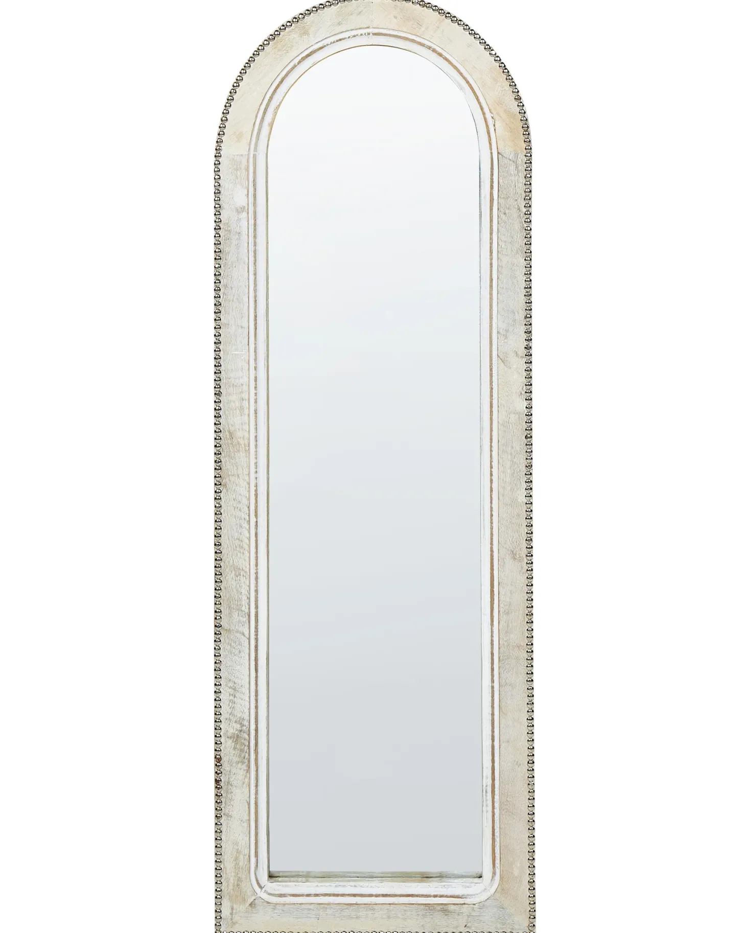 Lustro ścienne SARRY 31 cm 91 cm Drewno mango Biały