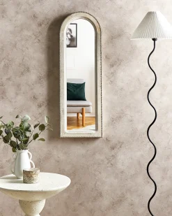 Lustro ścienne SARRY 31 cm 91 cm Drewno mango Biały