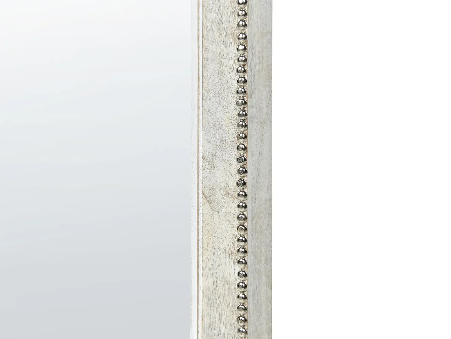 Lustro ścienne SARRY 31 cm 91 cm Drewno mango Biały
